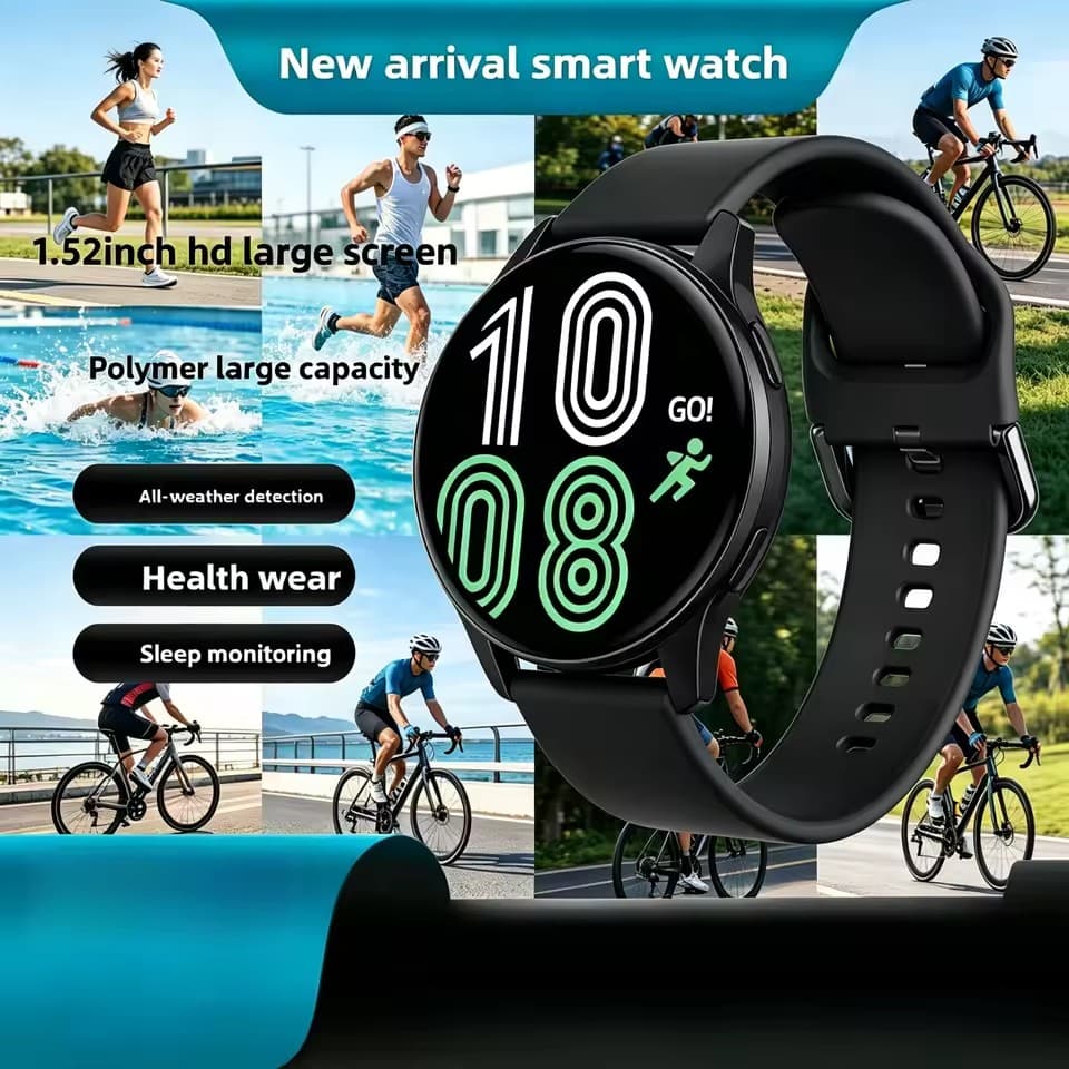 Novo Smartwatch Inteligente da Série de Saúde com Monitoramento de Frequência Cardíaca, Música, Vídeo, Chamada