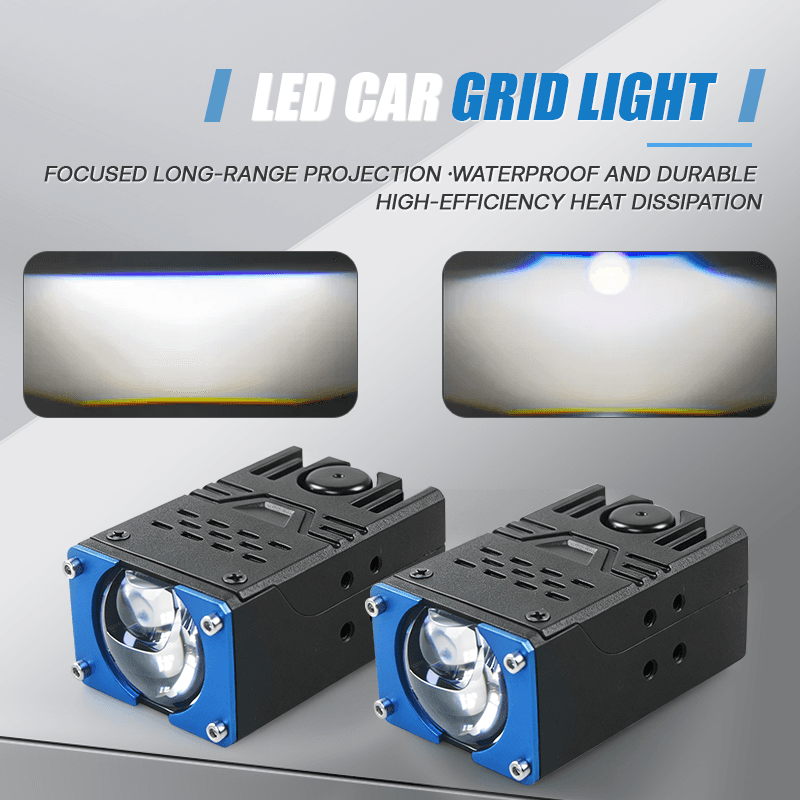 Grade De Luz Projetor Lâmpada De Trabalho Universal Fino Branco LED Holofote De Feixe Duplo