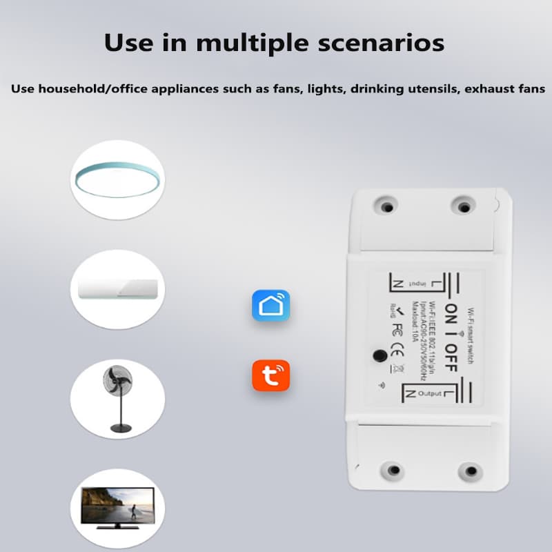 Interruptor Inteligente Axus Para Tuya Básico WiFi Módulo De Relé DIY Mini Casa 2026 Smartlife APP Voz Sem Fio