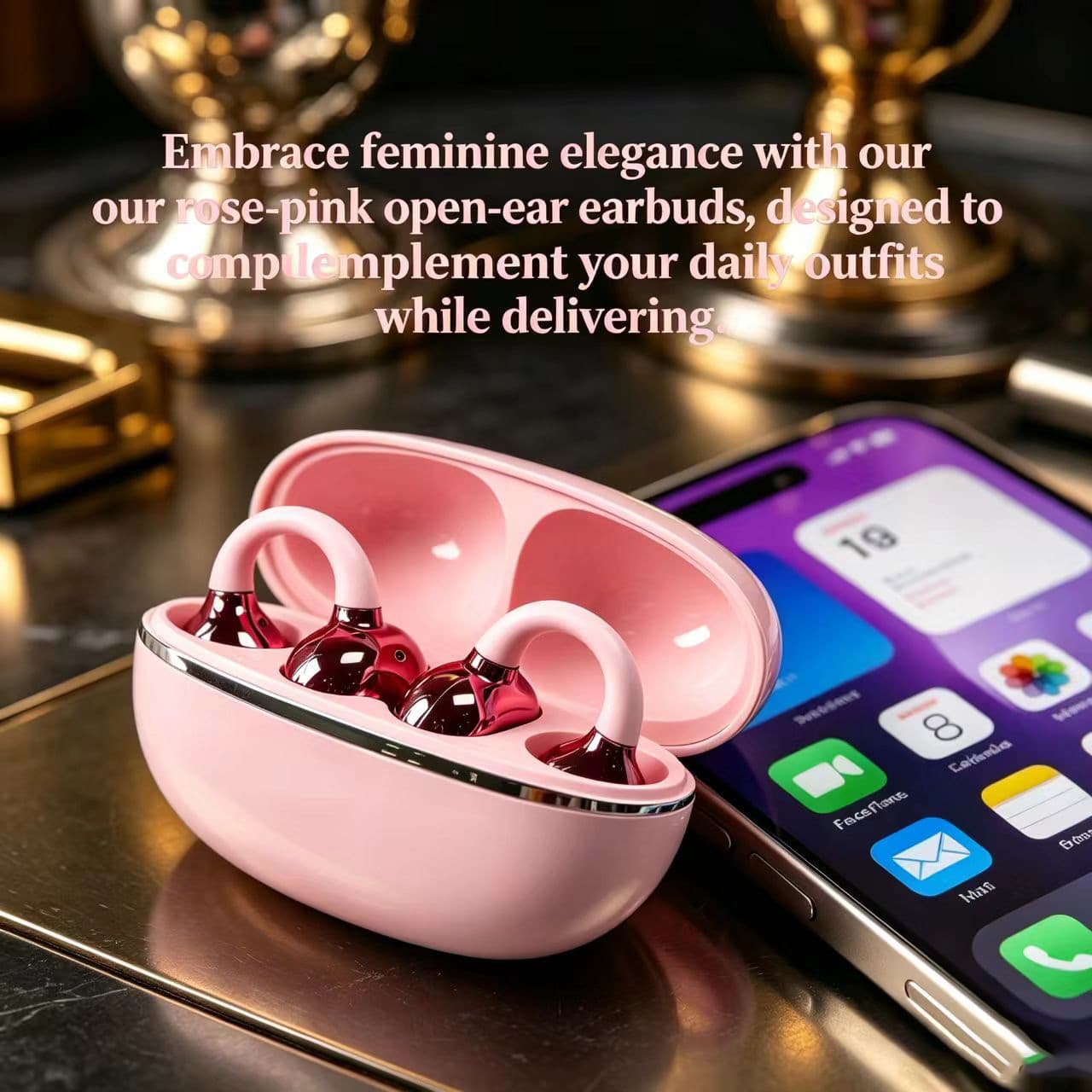 Fones de Ouvido Sem Fio Bluetooth, com Cancelamento de Ruído, Fones de Ouvido para Jogos, Fone Invisível com Clipe
