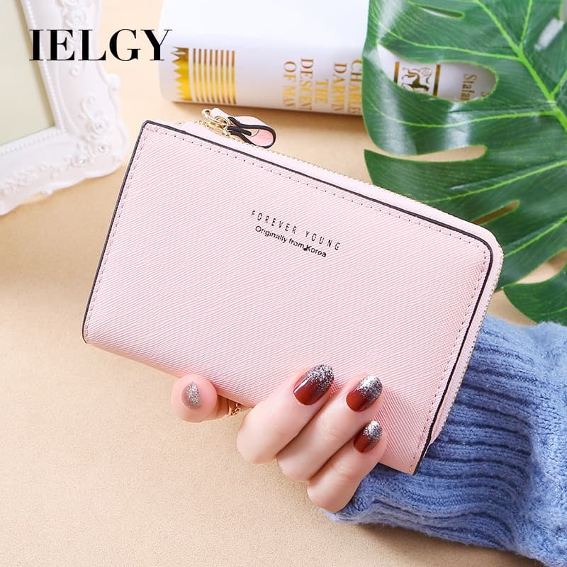 IELGY Carteira Feminina Coreana de Zíper Curto, Fresca, Compacta e Multifuncional com Grande Capacidade