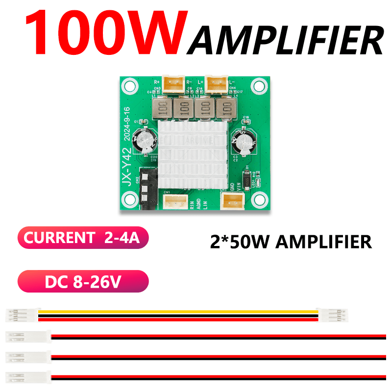 Placa Amplificadora Mono Subwoofer 100W Tensão Larga 8V-26V para Áudio de Carro e Casa, Projetos DIY