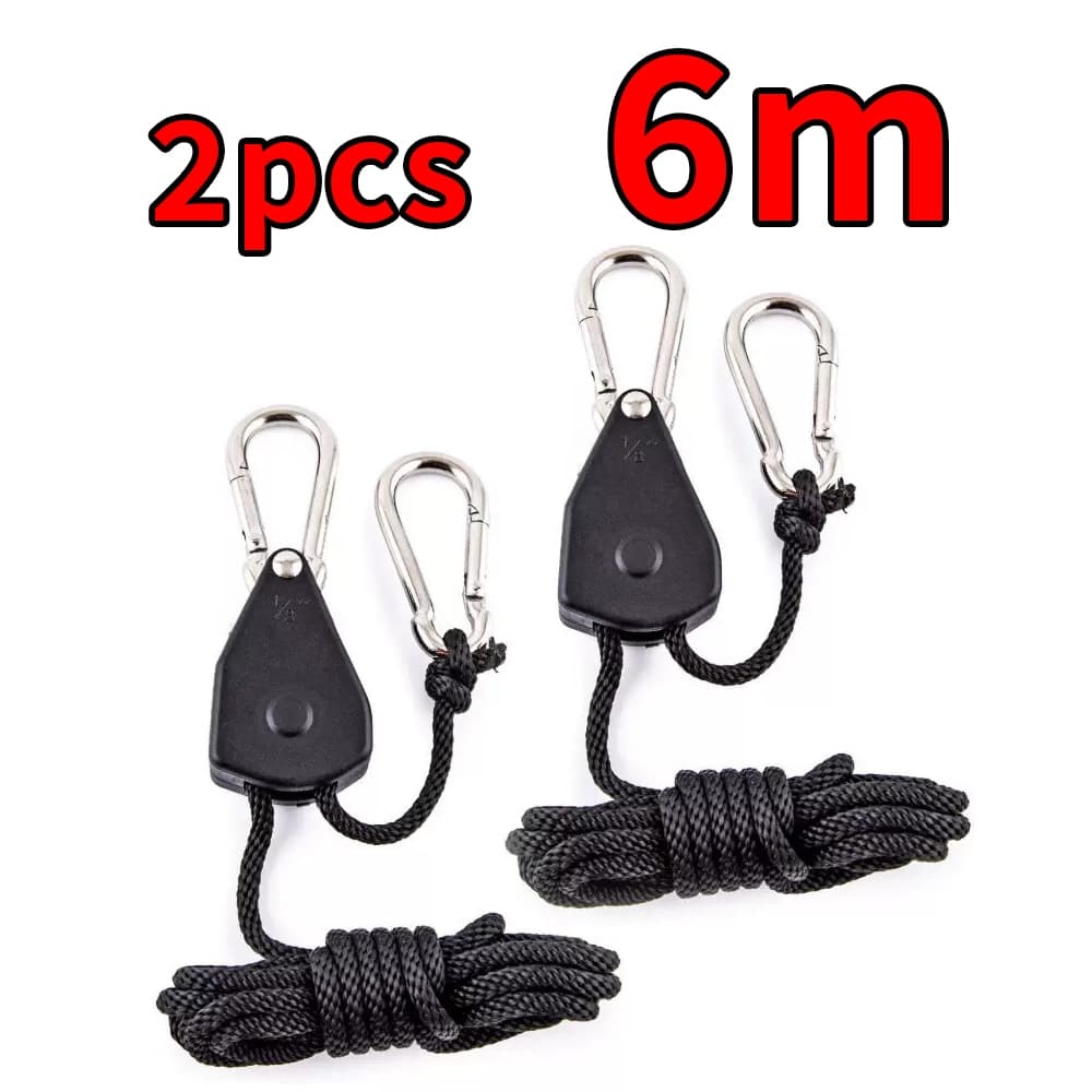 2 unidades de ganchos ratchet de corda 6 m para barraca de camping, tiras de tensão reforçadas para barraca, rede,