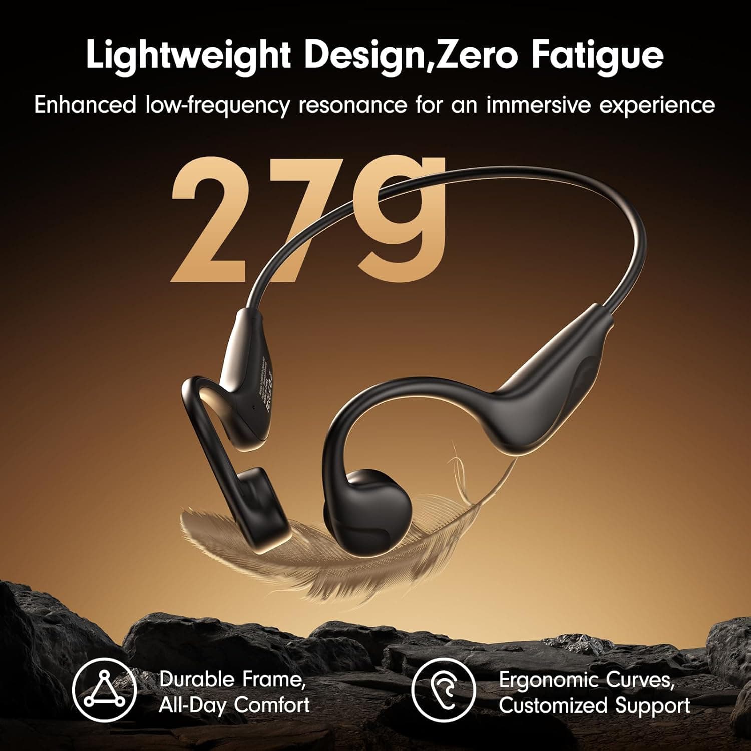 SPRISE X3 Fones de Ouvido Fones de Condução Óssea Bluetooth 5.4 IPX5 À Prova D'Água Fones de Ouvido Abertos Leves Sem