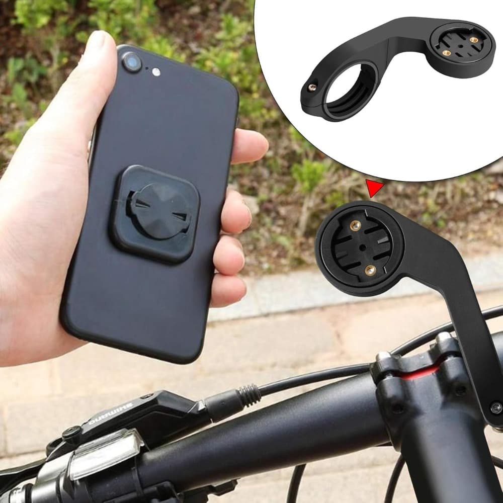 Suporte de extensão universal para bicicleta, suporte para ciclocomputador, suporte celular + adesivo para celular