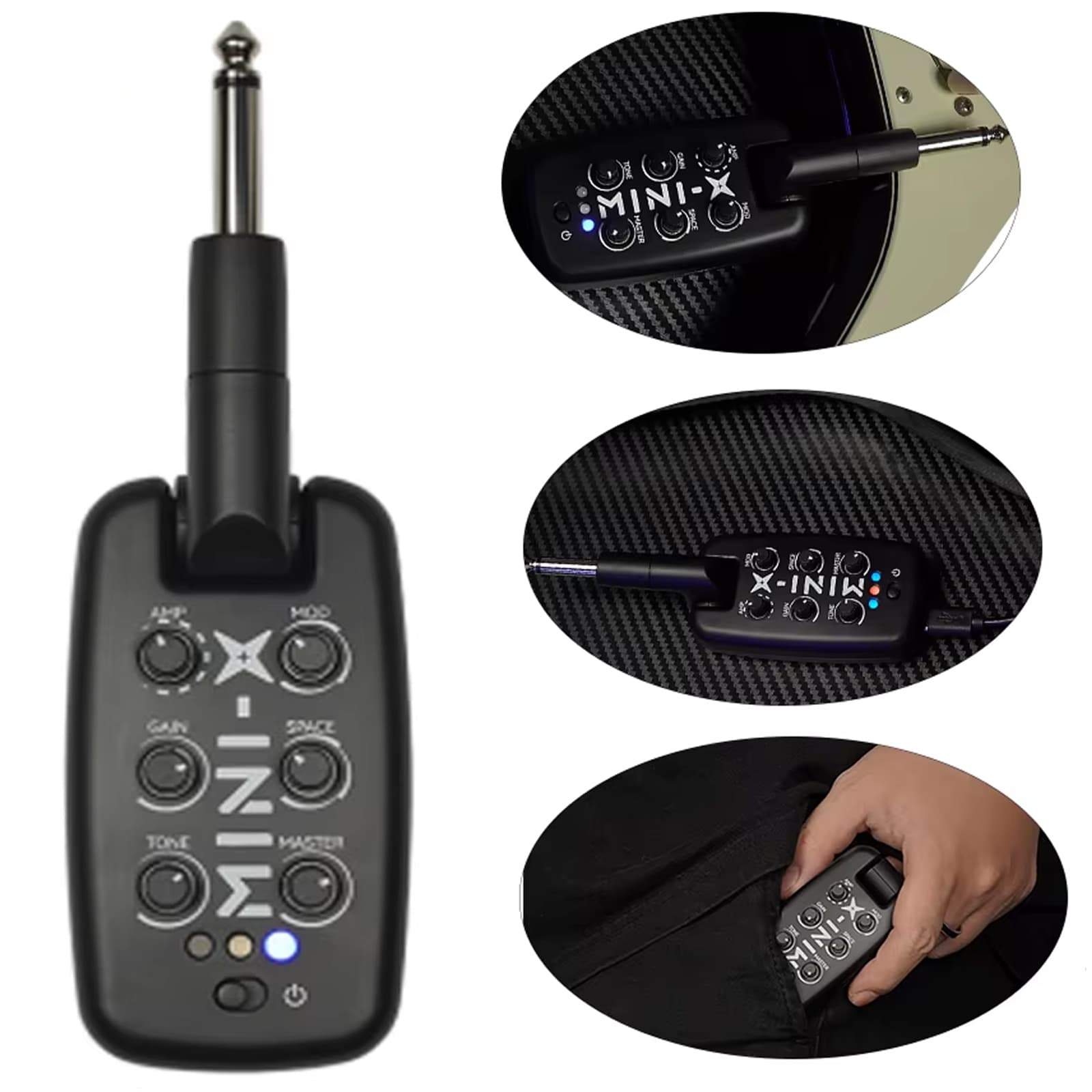 M-VAVE MINI X Guitarra Amplificador De Ouvido Fone Efeitos Baixo Portátil Recarregável Plug In Amp Peças De Presente