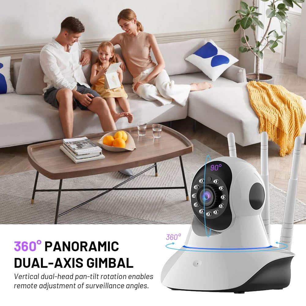 Câmera de Segurança CCTV Câmera de Vigilância IP WiFi Inteligente para Casa com Áudio Bidirecional Pan Tilt 1080P