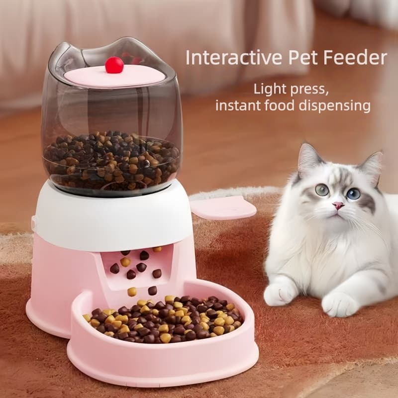 Comedouro Interativo para Animais, Dispensador de Ração por Pressão para Gatos e Cachorros, Brinquedo Comedouro Lento