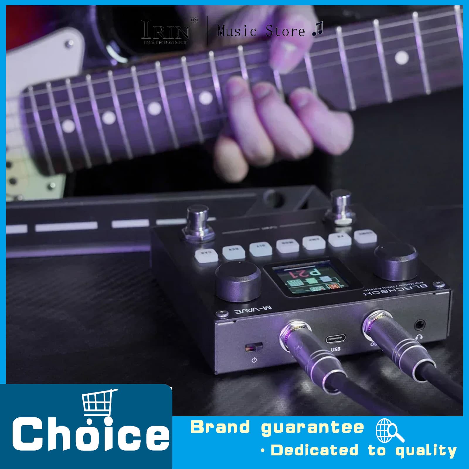 Caixa Preta Pedal De Efeitos De Guitarra Elétrica Amp Modelador Recarregável Processador Multi Efeito Para Baixo Elétric