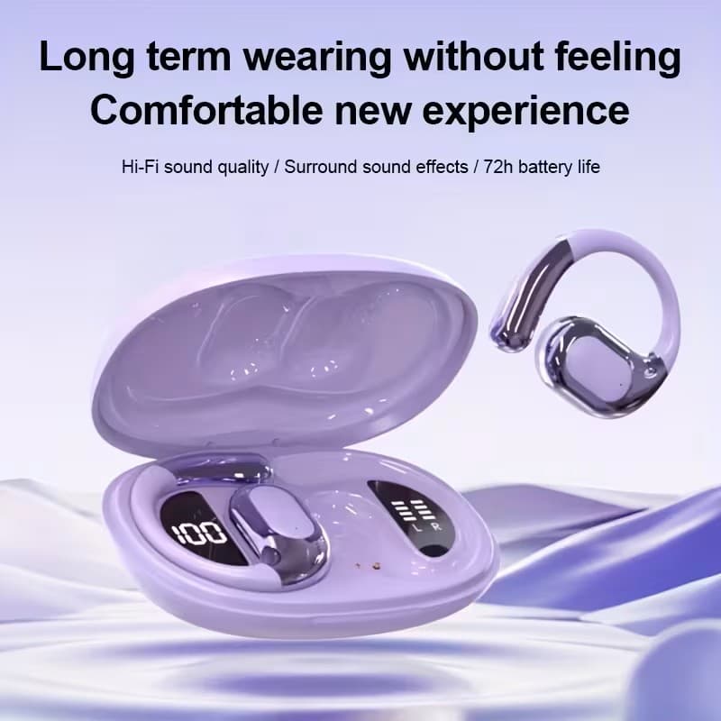 Bnixry K04 Fones de ouvido sem fio Bluetooth, fone esportivo, graves, fone de ouvido para jogos, cancelamento de ruído,