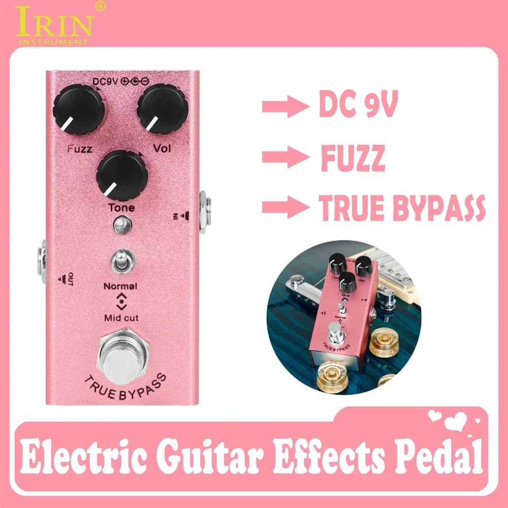 IRIN EF-12 Pedal de Efeitos para Guitarra Efeito Fuzz Mini Pedal de Guitarra Elétrica Pedal Único Efeito True Bypass