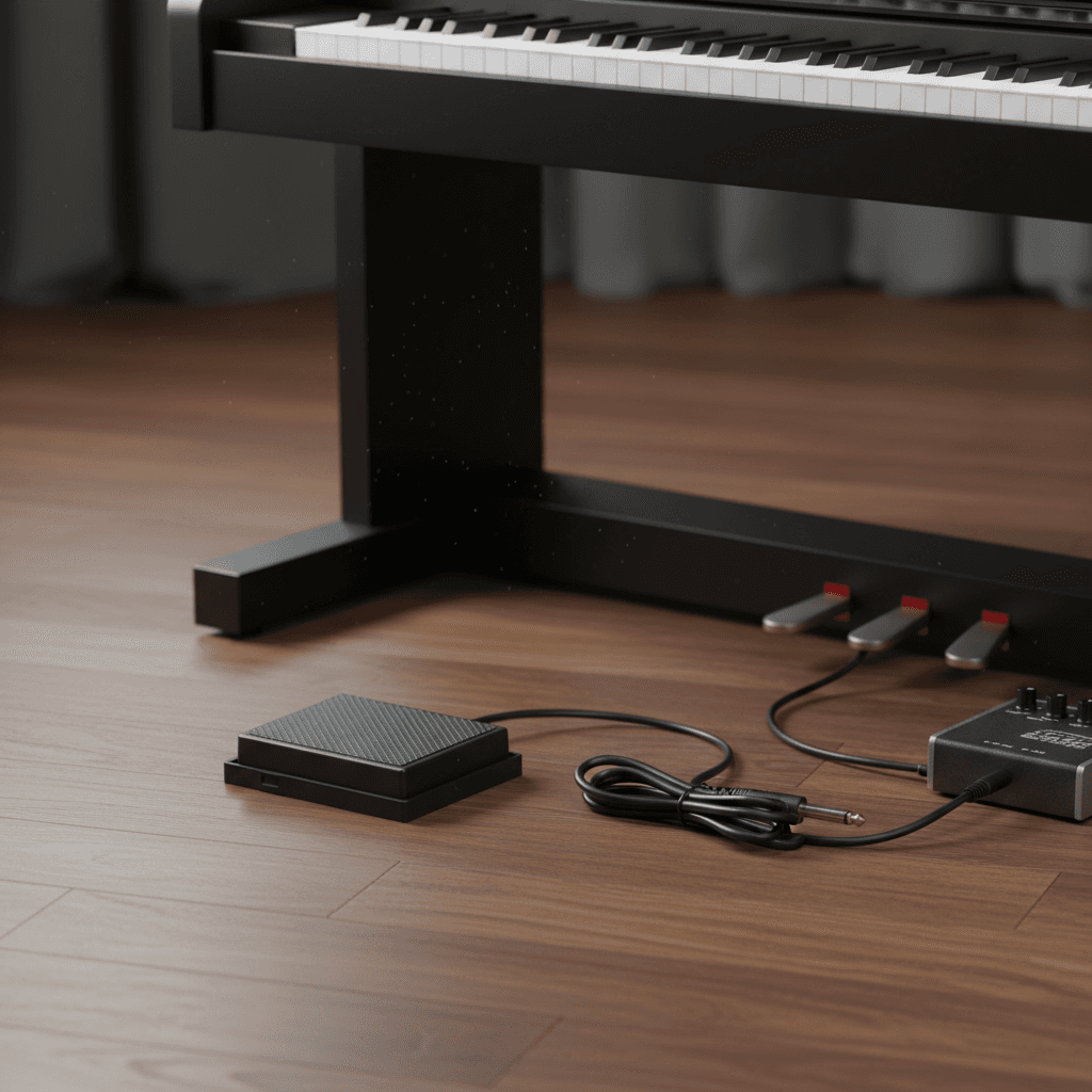 Roland Black ABS Pedal Sustain Eletrônico de Piano Acessórios de Teclado para Teclado e Piano Eletrônico