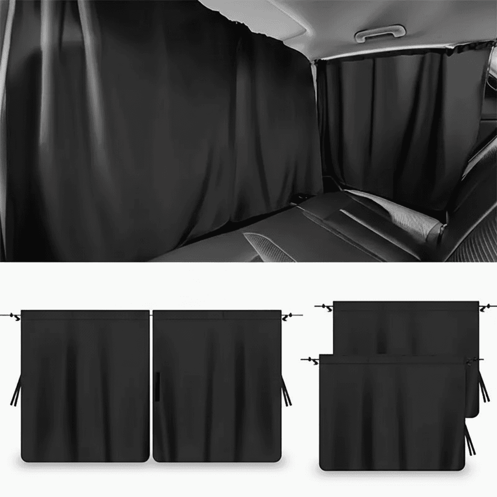 Conjunto de Cortinas para Janelas de Carro para Bancos Dianteiros e Traseiros e Janelas Laterais - Proteção UV e