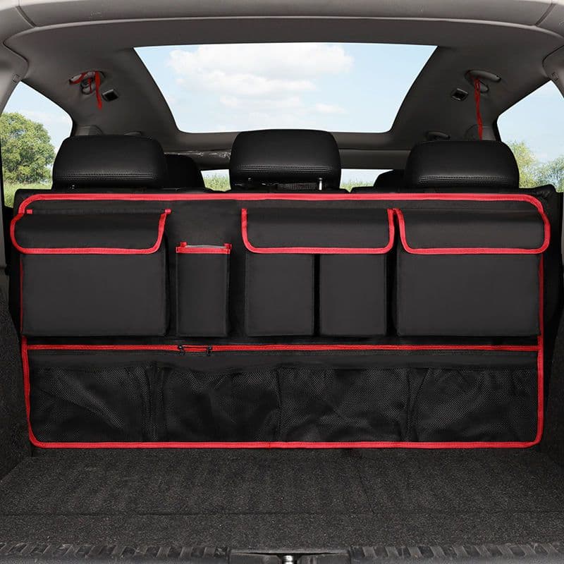 Organizador Universal para Carro SUV/MPV com Bolsa de Armazenamento no Porta-malas e Banco Traseiro - Rede