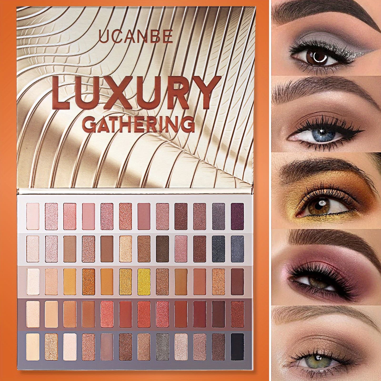 UCANBE Paleta de Sombras Nude de 60 Cores, Paleta de Maquiagem Nudes Neutros Quentes, Sombras Matte Glitter Peroladas