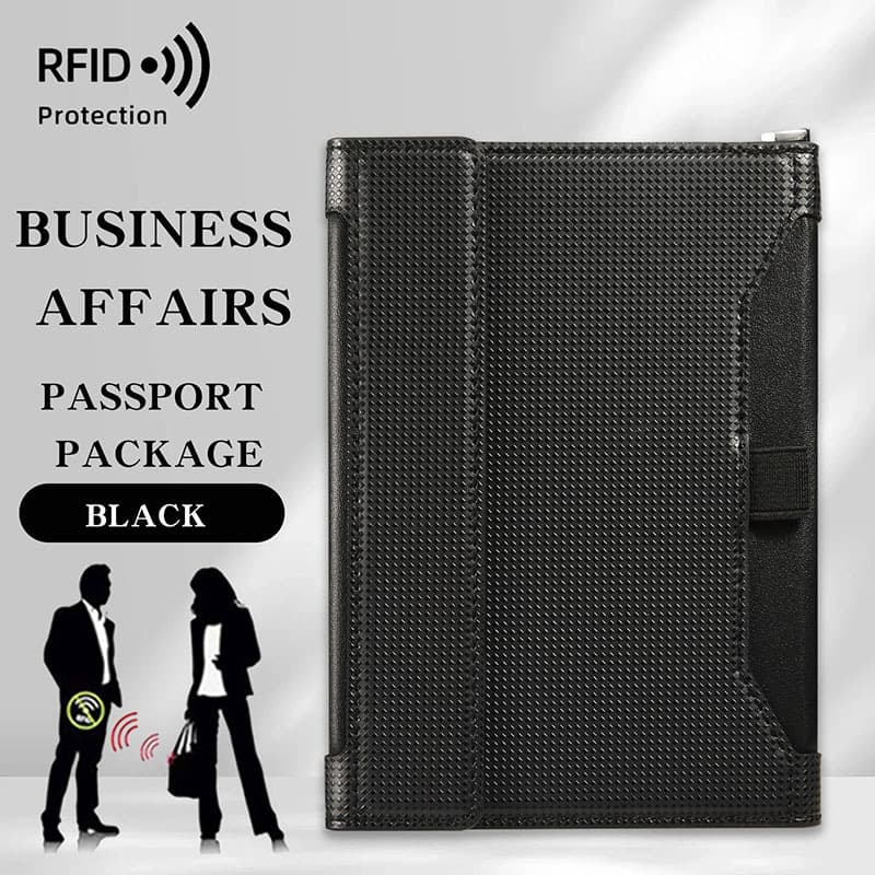 Porta-passaporte RFID e organizador de viagem - Capa impermeável com compartimentos para cartões de identificação