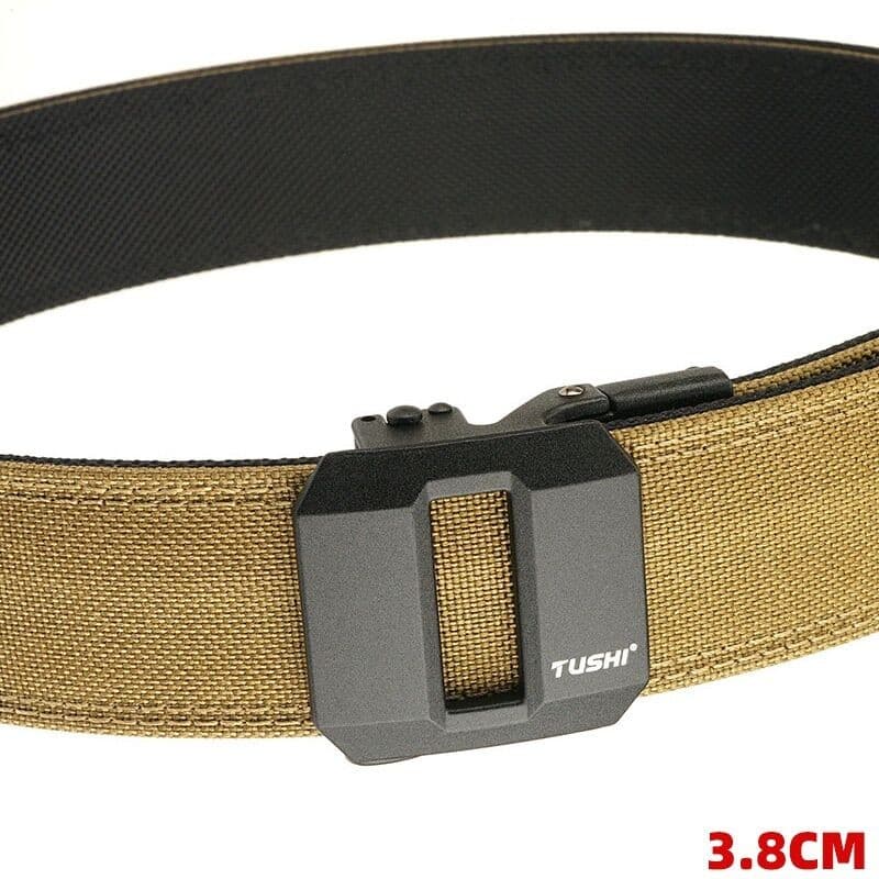 Cinto De Catraca Masculino Com Fivela De Metal Ajustável De Nylon Resistente Para Caminhadas Ao Ar Livre , Caça , Uso Es