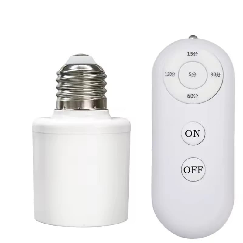 Soquete de lâmpada inteligente E27 com controle remoto sem fio, liga/desliga, suporte de lâmpada LED para lustre de