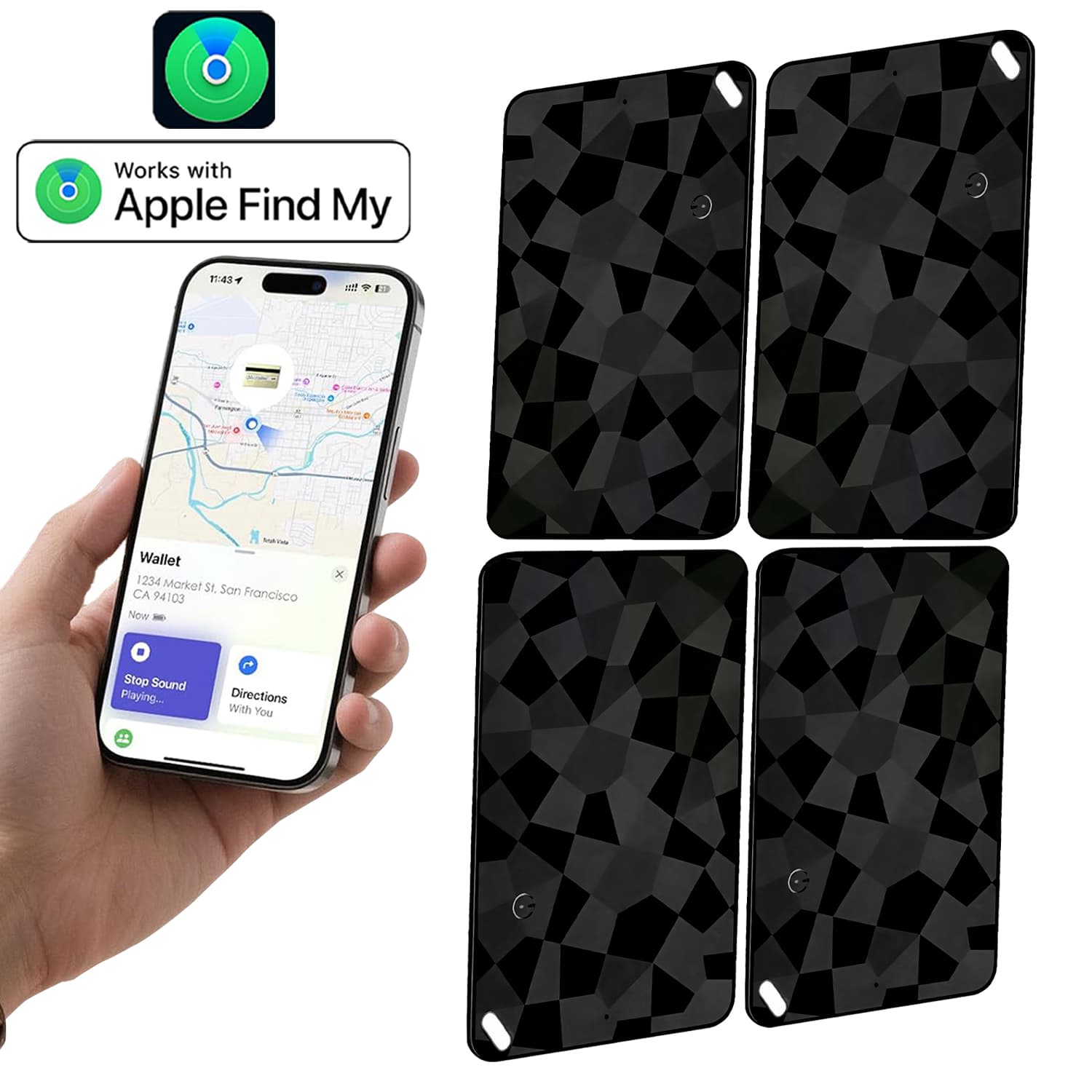 Carteira Rastreador Air Tag Cartão Fino 0.094 Polegada Bluetooth Para Carteiras Passaporte Trabalho Com Apple Encontrar