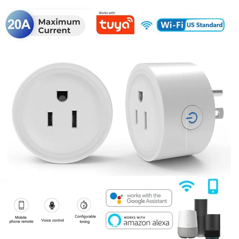 Tomada Inteligente Para tuya WiFi Padrão Dos Eua 20/10A Casa Funciona Com Alexa