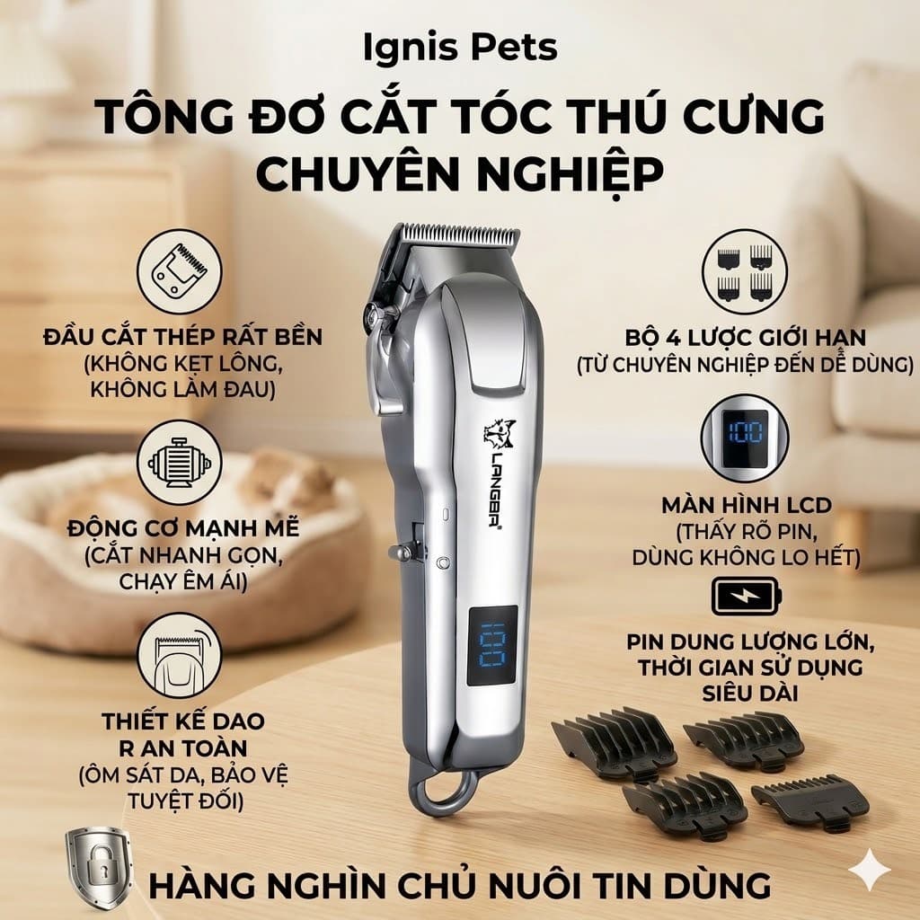 Pet Grooming Clipper Display Led R Lâmina Quatro Pentes Guia , Navalha De Cachorro , Barbeador