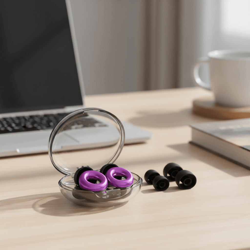 Protetores auriculares de silicone macio laváveis, portáteis, reutilizáveis e anti-ruído para dormir.