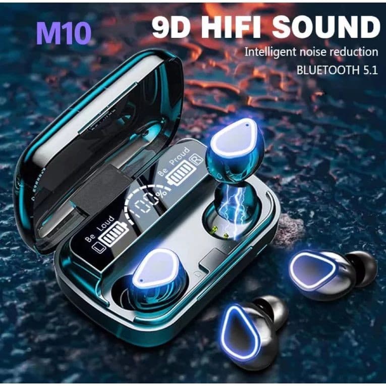 TWS M10 Fones De Ouvido Sem Fio Bluetooth 9D Som Estéreo Esportes Alta Fidelidade À Prova Dwaterproof Água Gamer Fone Qu