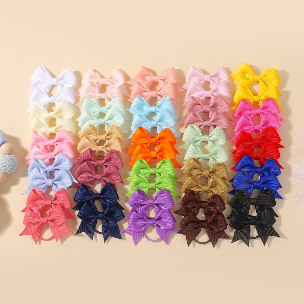 Conjunto De Acessórios Para Cabelo De Meninas , 40 Peças , Laço Elástico , Laços De , Faixas De Fita Crianças , Rabo De