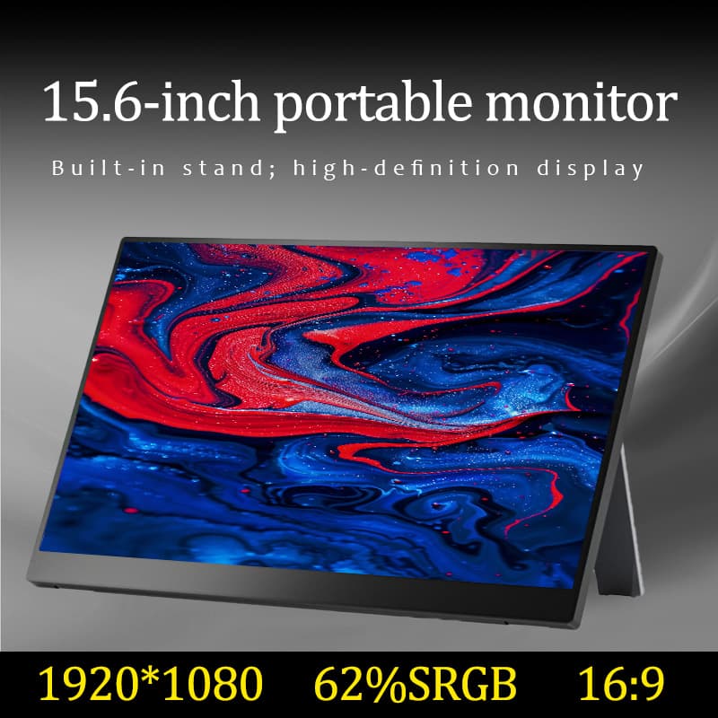 XAITH UCKY Monitor portátil de 15,6 polegadas, display HD 1080P, painel IPS, 30 nits, suporte para PC/SWITCH/PS5/XBOX,