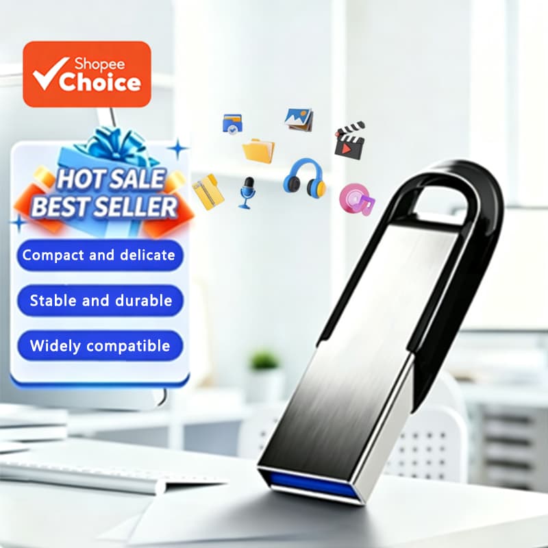 Flash Drive de Alta Velocidade Pen Drive 32GB de Metal, usado para transmissão e backup de fotos, vídeos e dados -