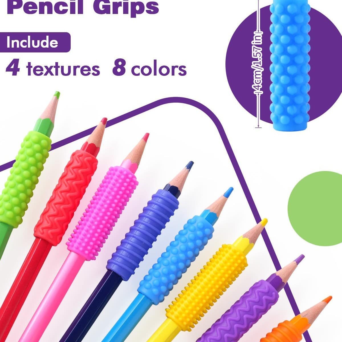 Silicone Lápis Aperto Caso Textura Brinquedo Sensorial 12pcs Aleatório
