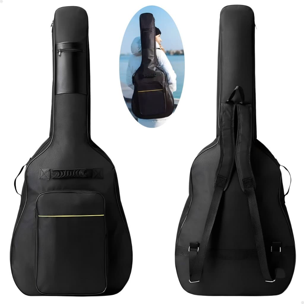 Bolsa Acolchoada para Violão Acústico 41 Polegadas, Espuma de 5mm para Proteção, Bolso Frontal e Mochila Antiderrapante