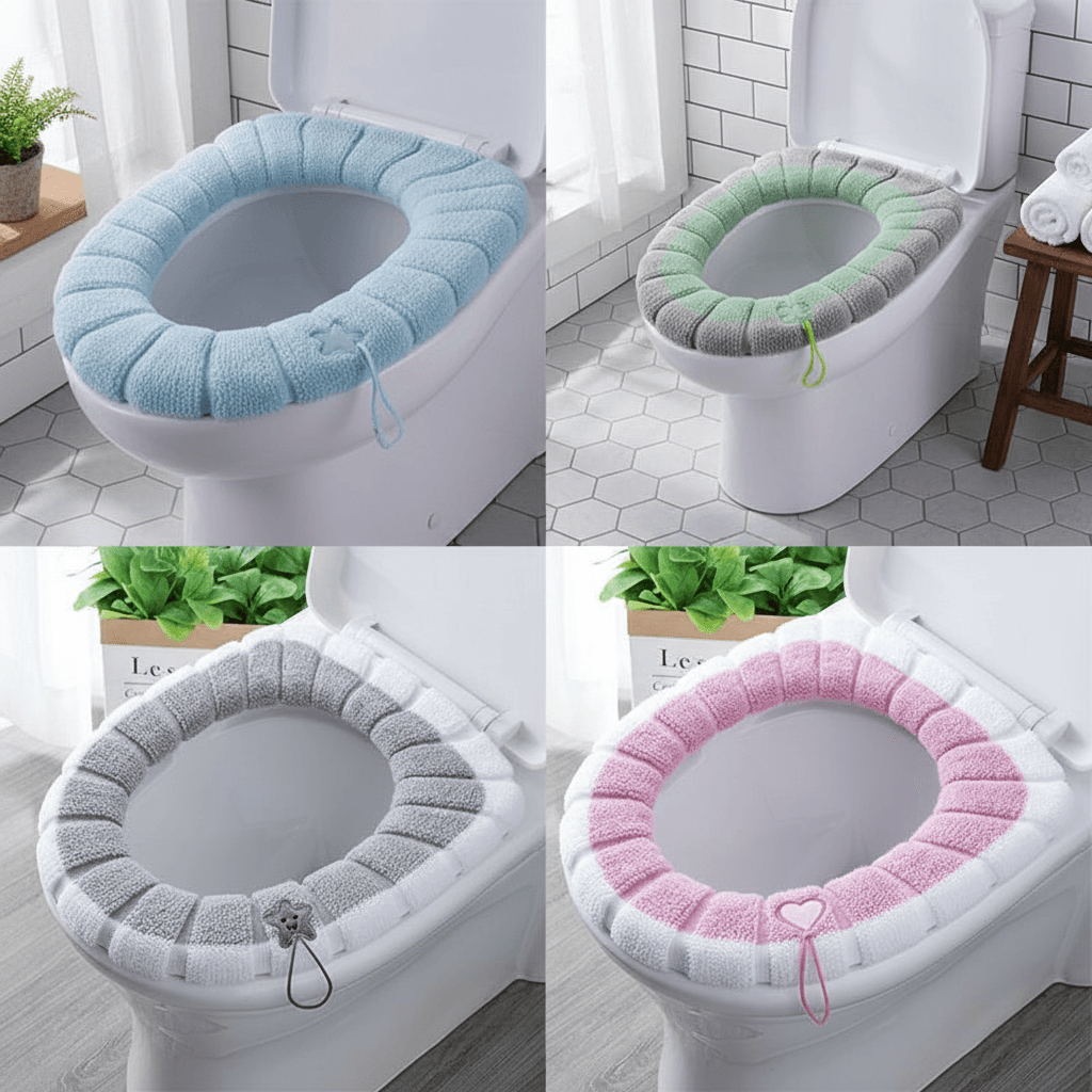 Almofada de Assento de Vaso Sanitário Lavável para Conforto no Banheiro