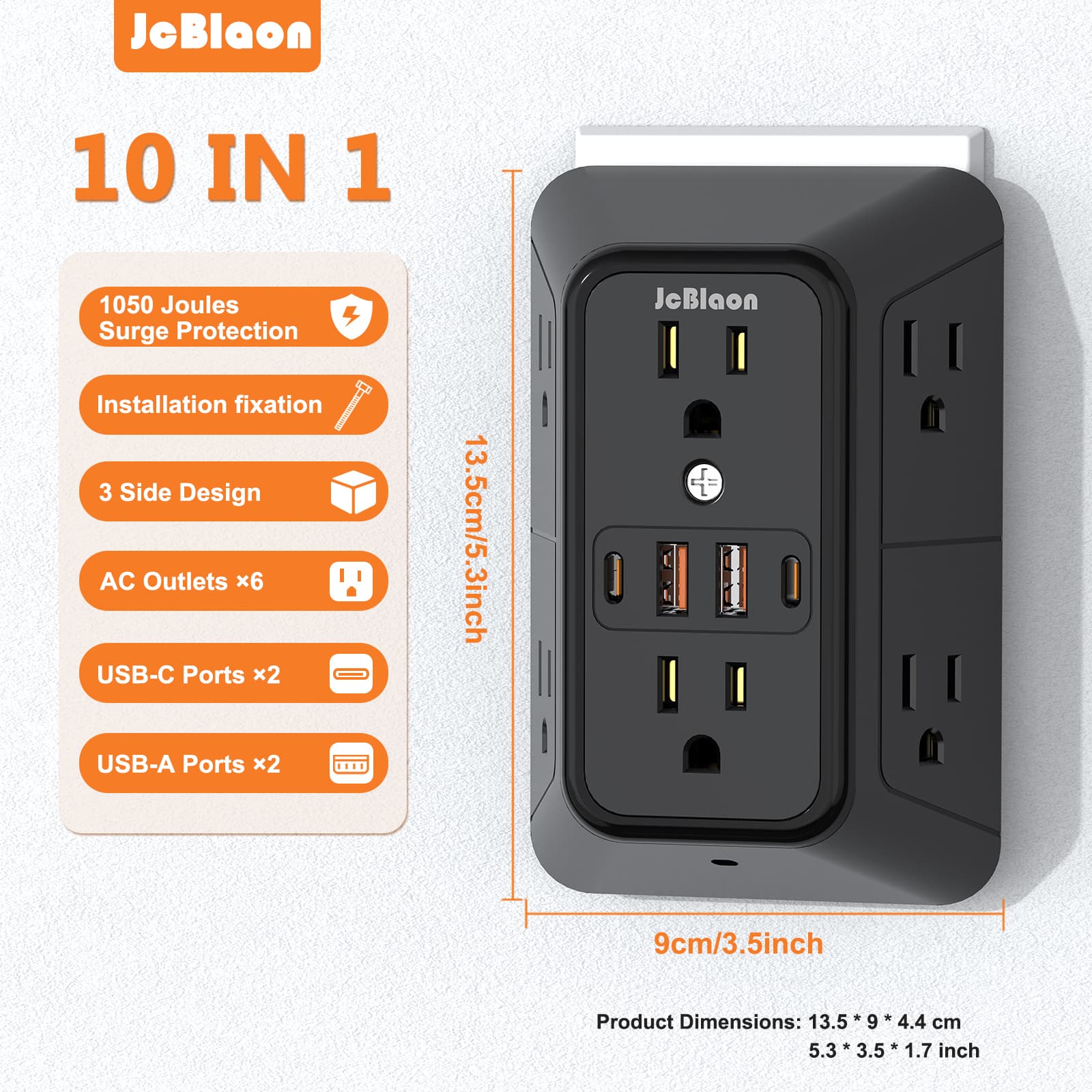 Tomada De Energia Multi Plug Tomadas De Parede-6 Protetor Contra Surtos Com 4 Portas USB 2 a