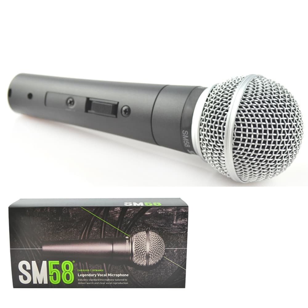 Microfone Vocal Dinâmico SM58S com Botão Liga/Desliga, Padrão Cardioide, Filtro Pop Integrado, Microfone de Palco e