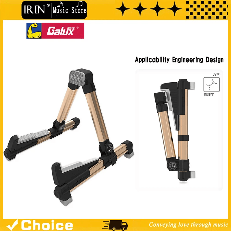 Suporte de Chão com Moldura em A Dobrável Universal GALUX para Violão Acústico, Elétrico, Violino, Ukulele,