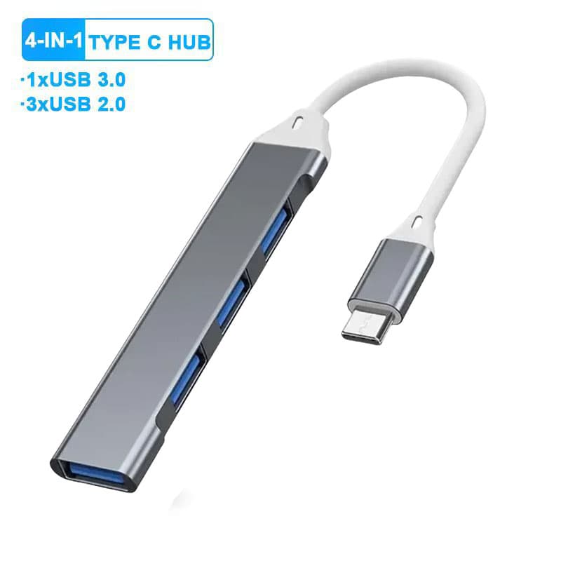 Divisor De Múltiplas Portas USB Tipo C Hub OTG De 4 Para Conversor De Laptop Macbook