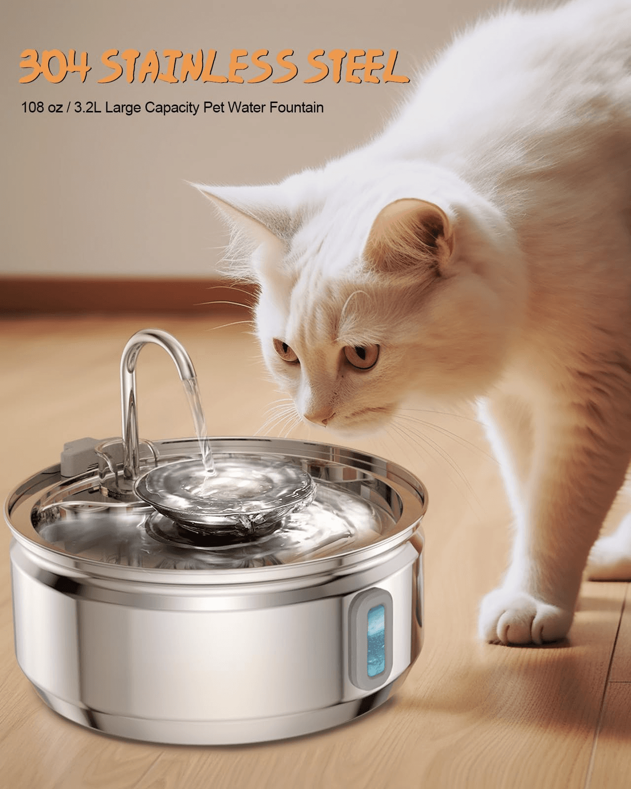 Fonte De Água Automática Para Animais De Estimação , Filtro De Gatos Com Economia De Energia Em Aço Inoxidável , Cartuch