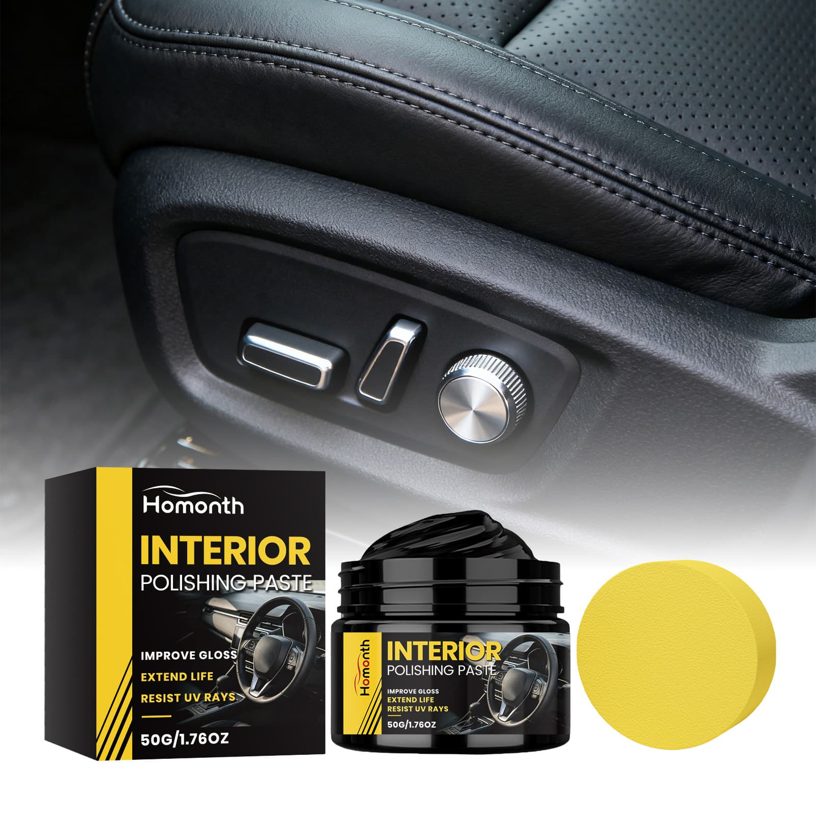 Creme Restaurador de Plásticos para Carro para Acabamento Interno, Restaura Para-choque Preto Desbotado Painel, Proteção