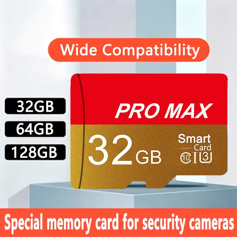 Cartão Micro SD à Prova D'Água 32GB 64GB 128GB Classe 10 Alta Velocidade para Câmera de Segurança, Câmera Veicular,