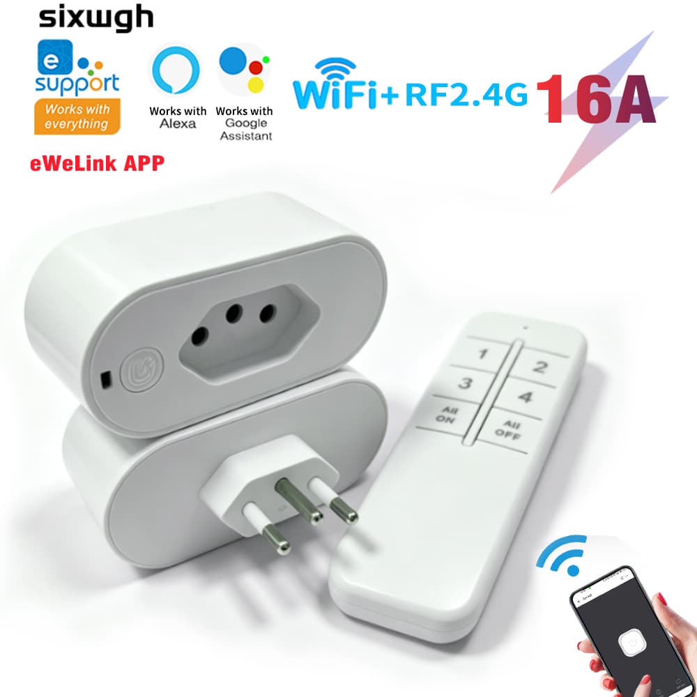 WiFi Ewelink 2026 Tomada Inteligente Interruptor De Controle Sem Fio Suporte Funciona Com Alexa E Google Home Vioce Cont
