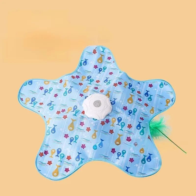 Brinquedo Interativo Recarregável Da Impressão Do Oceano Forma Estrela Varinha Teaser Gato Para Gatos