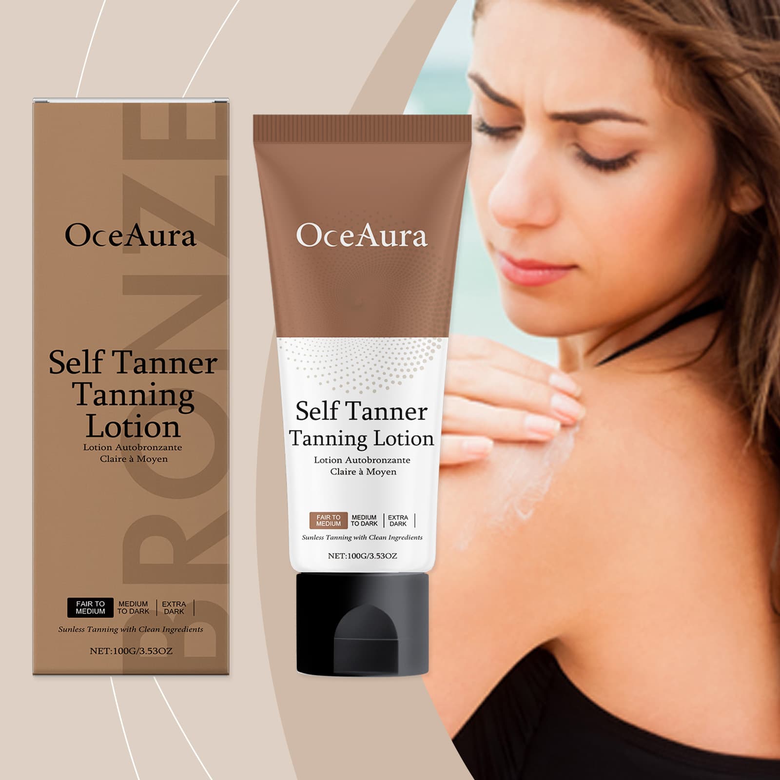 Creme Autobronzeador Profissional 100g com Glicerina e Óleo Mineral | Bronzeado Sem Sol para Pele Morena | Creme