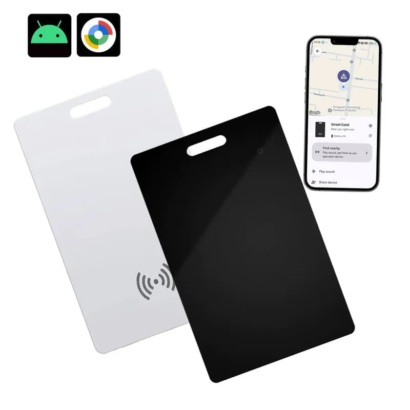 Cartão rastreador de carteira Android à prova d’água - Tag de ar recarregável para dispositivo Google Find My,