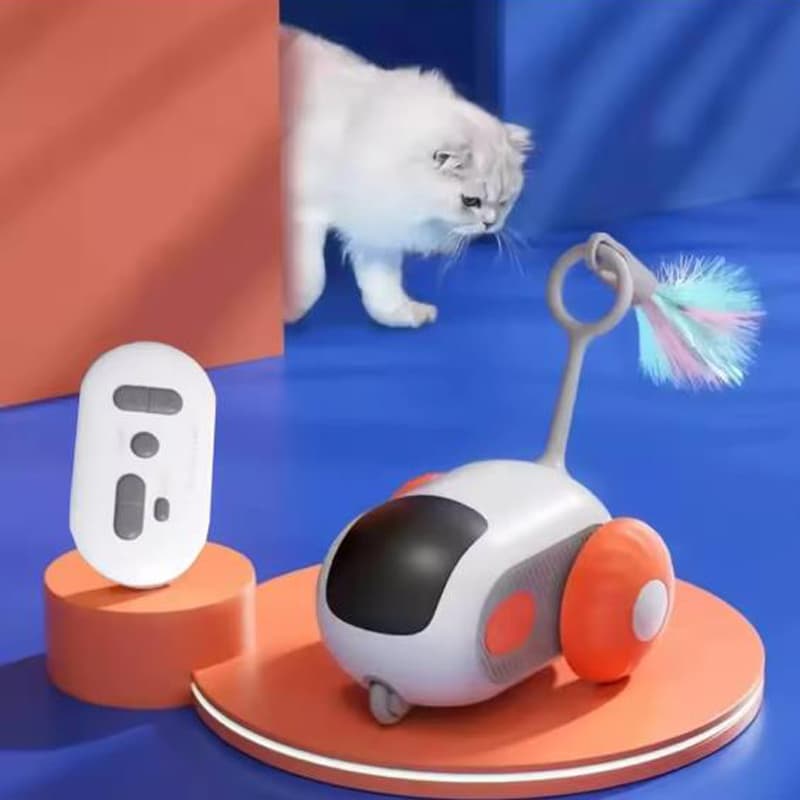 Carro de Brinquedo para Gato 2.0 Gravity Smart Run-Run, Controle Remoto, Varinha Elétrica de Duas Modos, Alívio do