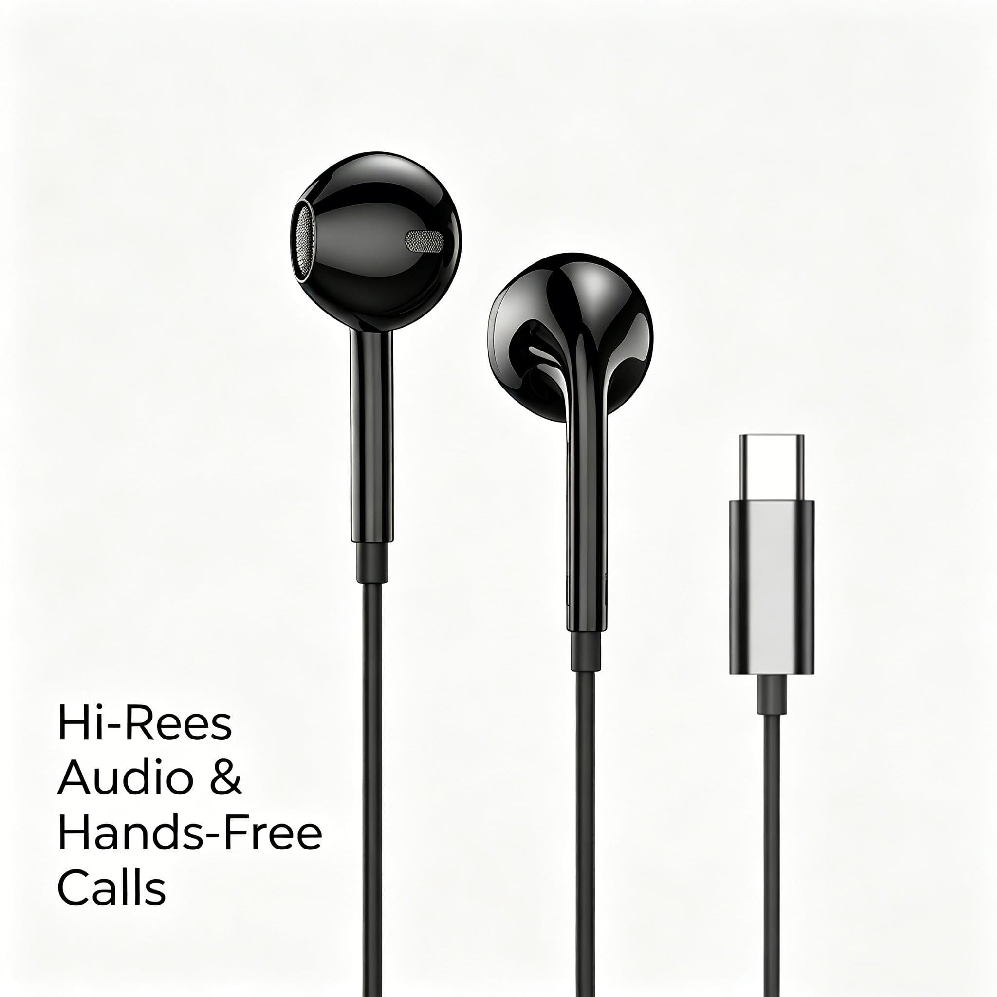 Fones De Ouvido Com Fio Tipo C HD Controle De Volume Do Microfone Graves Potentes Som Estéreo Universal Android PC Lapto