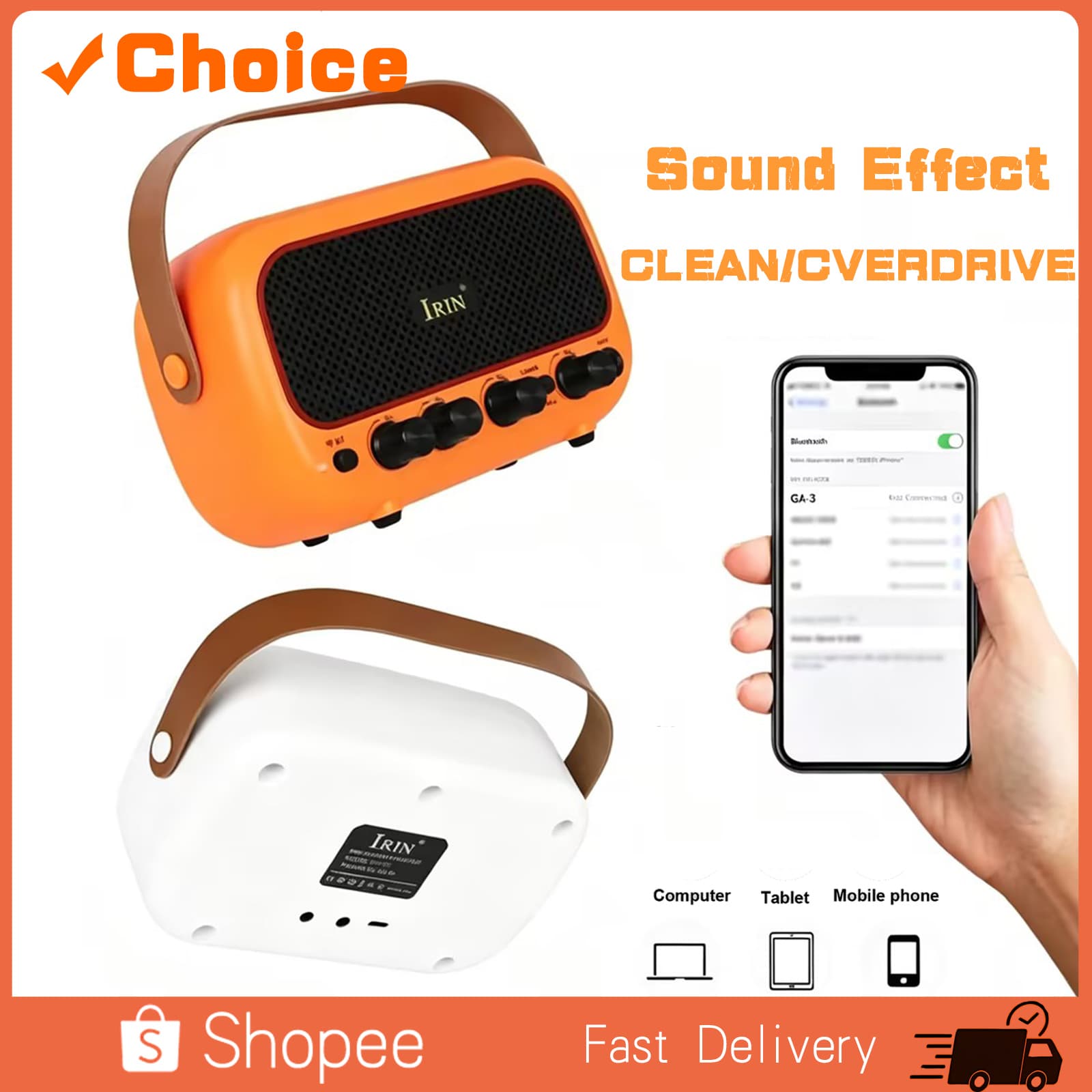 Amplificador IRIN Meu 01 De Áudio Portátil Alto-Falante Guitarra Elétrica Mini 5W Saída Peças Acessório Presente