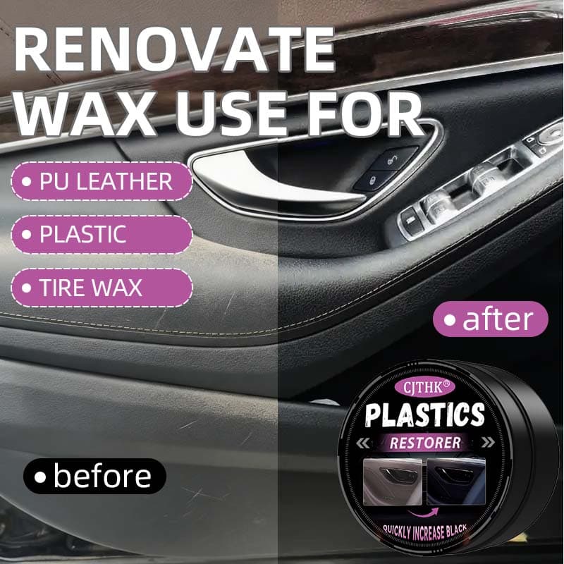 Restaurador de Plástico para Carro - Cera de Renovação de Couro para Painel - Creme de Cuidado para Superfícies