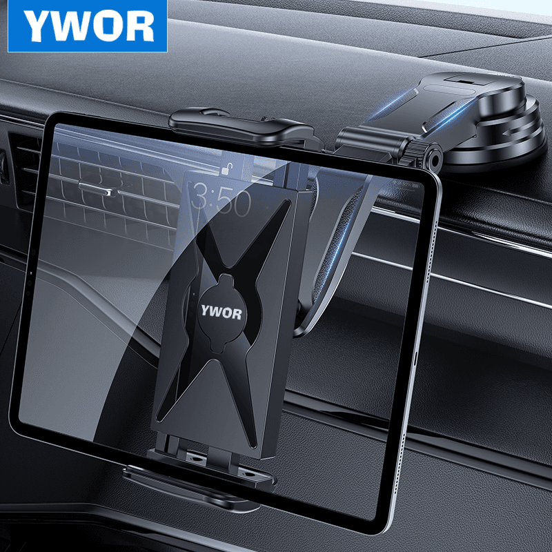 Suporte de Tablet para Painel de Carro YWOR, Suporte para Tablets com Ventosa de Gel Adesivo Potente, Adequado para Ipad