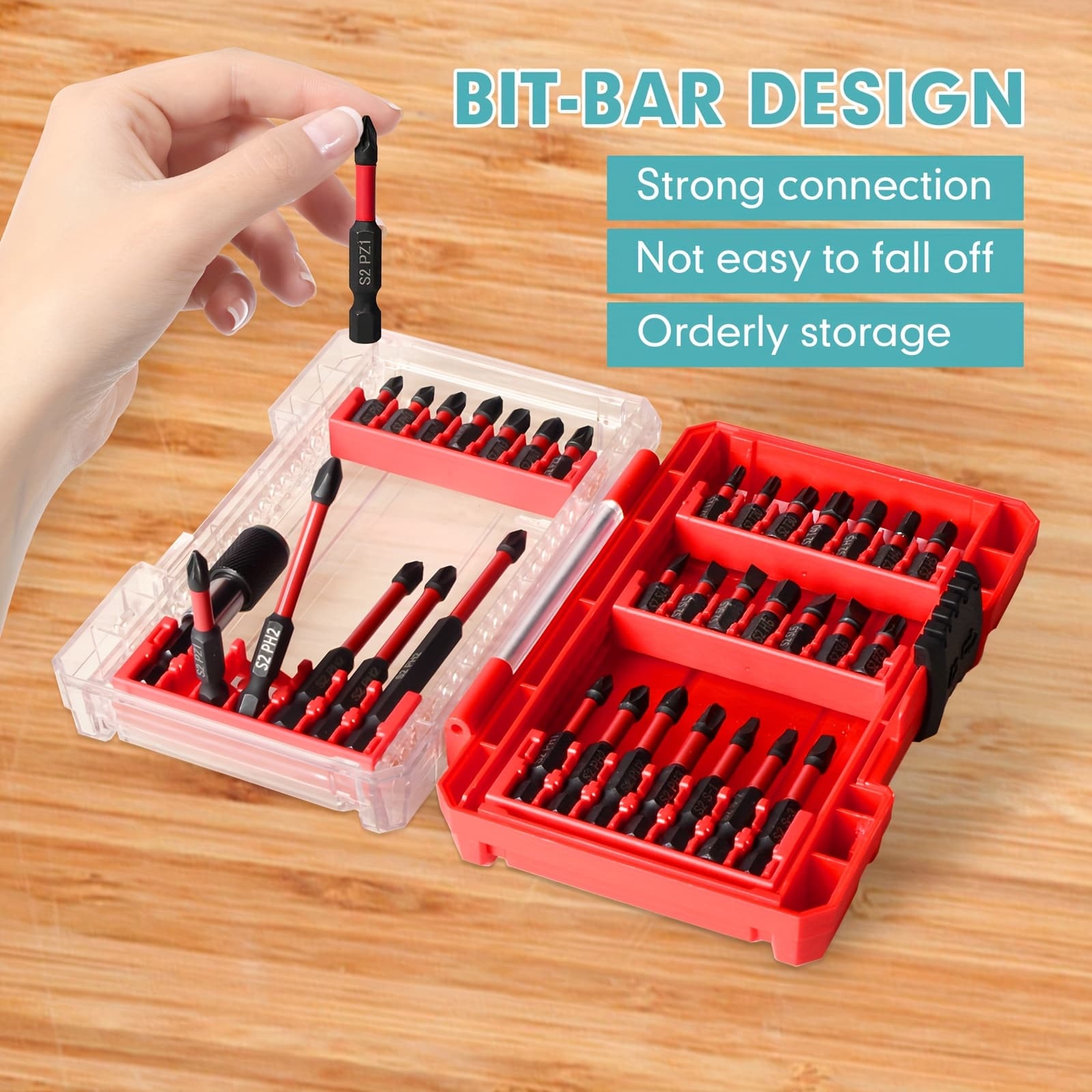 S2 Aço 1 Conjunto 35 Peças Jogo de Bits Parafusadeira, Kit de Bits para Parafusadeira de Impacto, Alta Dureza